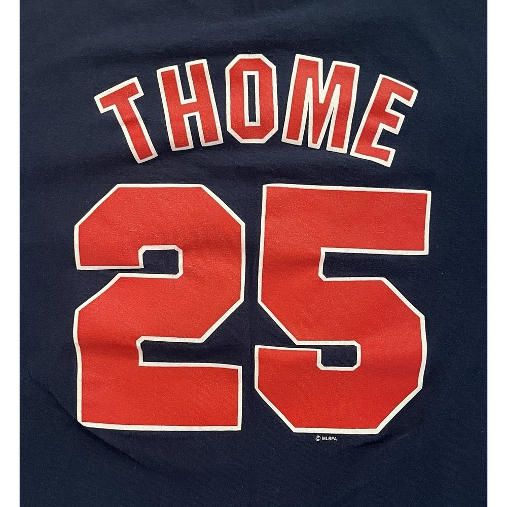 VTG Cleveland Indians Single Stitch T Shirt Thome #25 Tag Size Large- Medium Fit - Picture 4 of 11